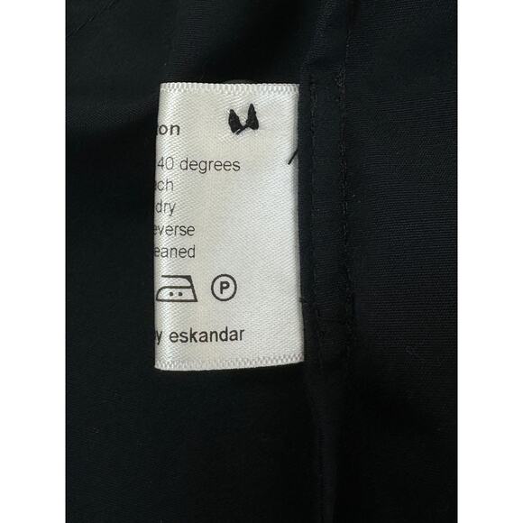 Eskandar Shirt Sz 1 / S Black Cotton Button Up Collared Oversized Blouse Tunic - Picture 9 of 11